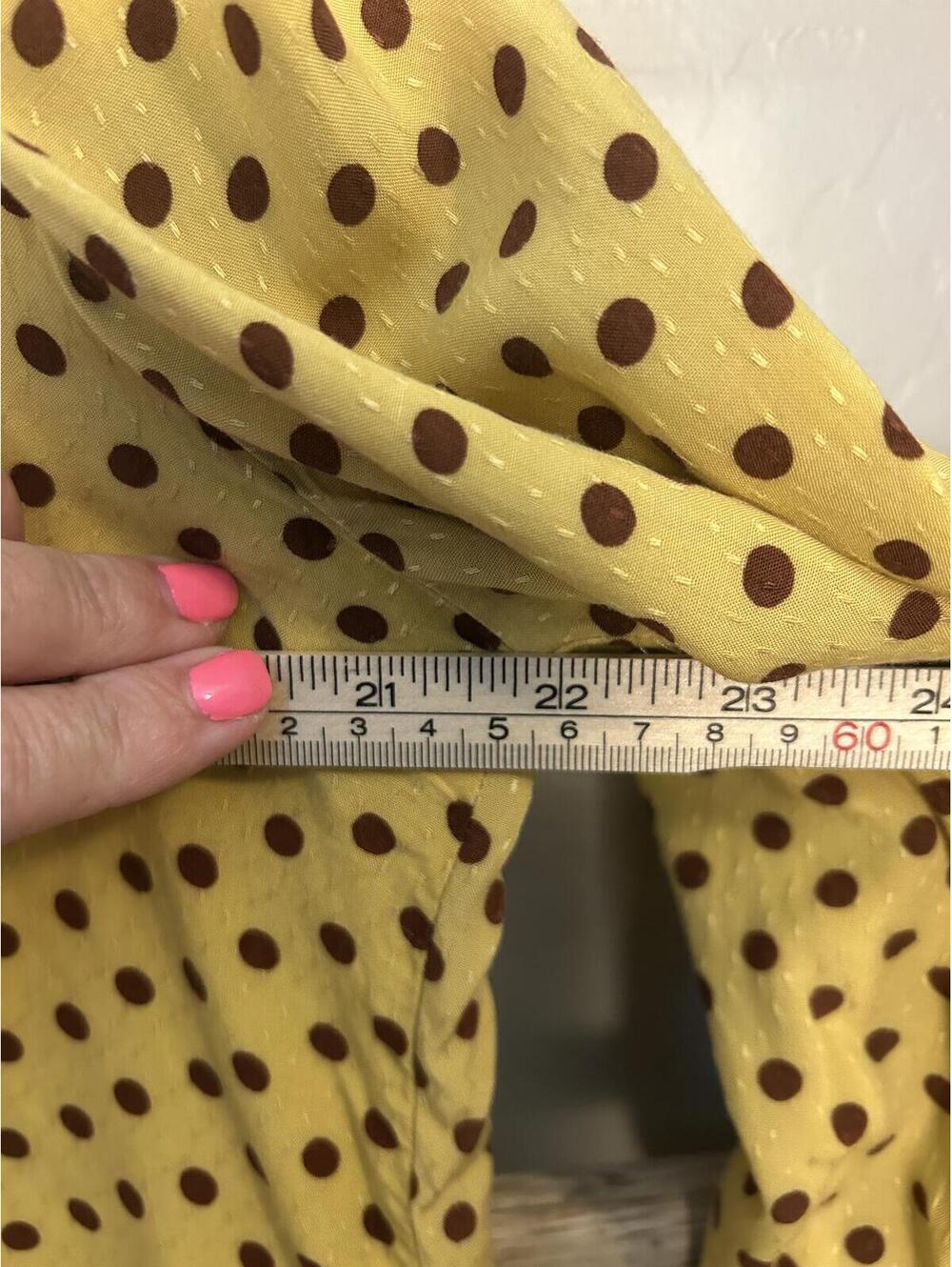 Maeve by Anthropologie Yellow Polka Dot Blouse Medium - Picture 5 of 9